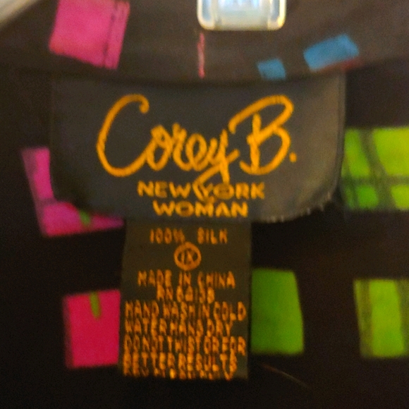 Vibrant Silk Blouse by Corey B New York size 1X - Picture 2 of 3